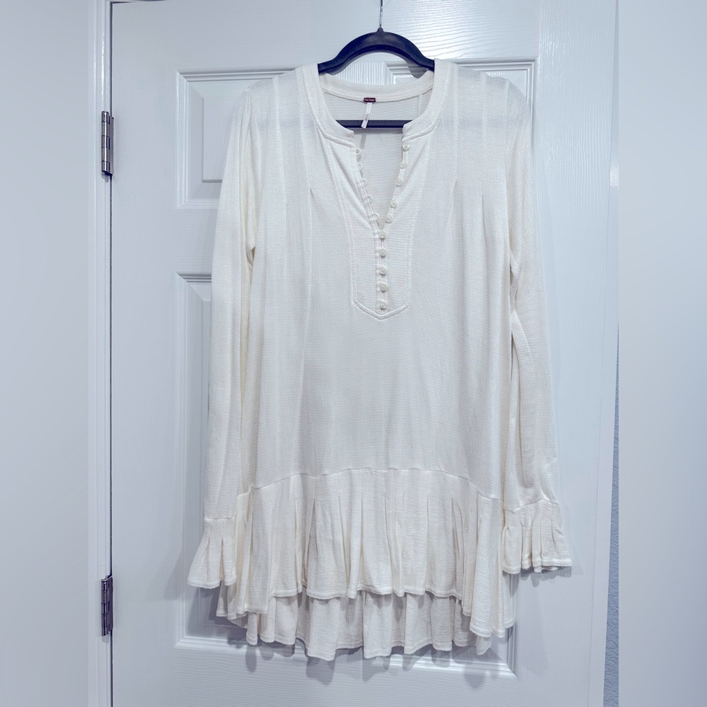 Free People long sleeve flowy mini dress size S